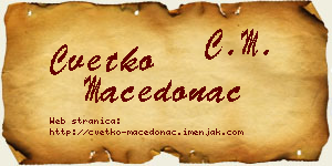Cvetko Macedonac vizit kartica